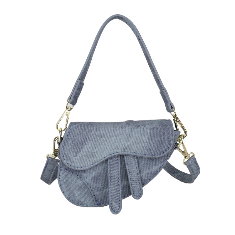 Umhängetasche für Damen ⎜ Modische Satteltasche mit Doppelriemen und stilvollem Vintage-Design für den Alltag