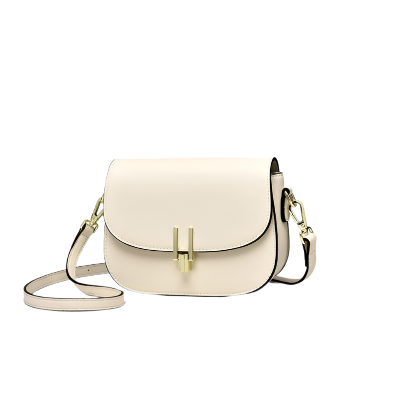 Umhängetasche für Damen ⎜ Schlichte Schultertasche mit Goldverschluss und verstellbarem Riemen für Alltag und Freizeit