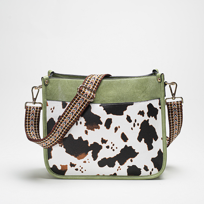 Shopper Tasche für Damen mit Kuhmuster ⎜ Geräumige Umhängetasche mit breitem Gurt für Freizeit und City-Looks