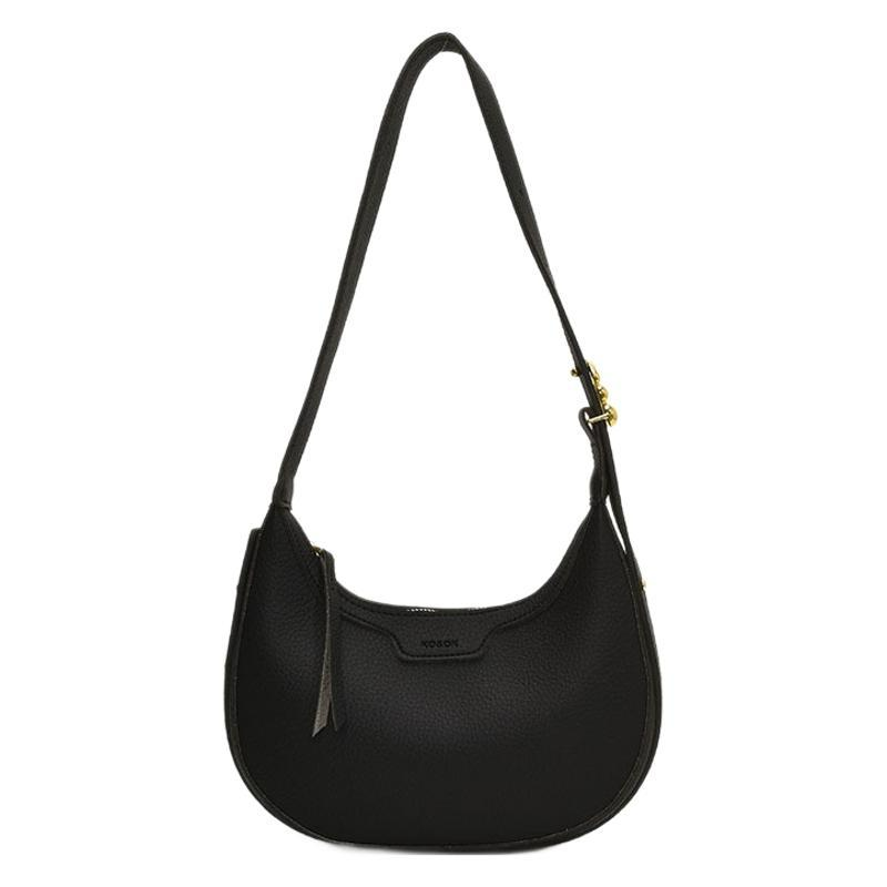 Schultertasche im Halbmond-Design ⎜ Modische Umhängetasche für Damen mit Struktur und Reißverschluss