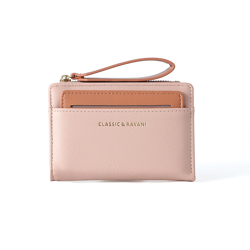 Damen Geldbörse in Uni-Farben ⎜ Elegante Mini-Brieftasche mit Kartenfächern und Handschlaufe für unterwegs