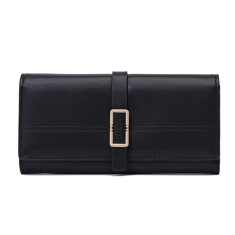 Clutch für Damen ⎜ Elegante Dreifach-Faltbörse mit Metallschnalle und großzügigem Stauraum für Karten und Bargeld