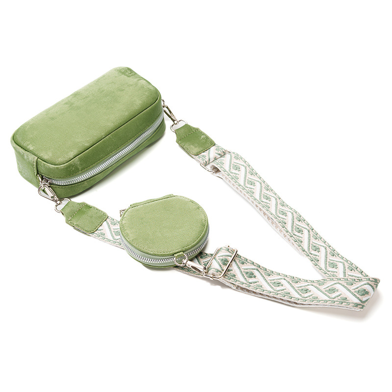 Umhängetasche für Damen ⎜ Kompakte Schultertasche mit breitem Riemen und Mini-Tasche für Alltag und Freizeit