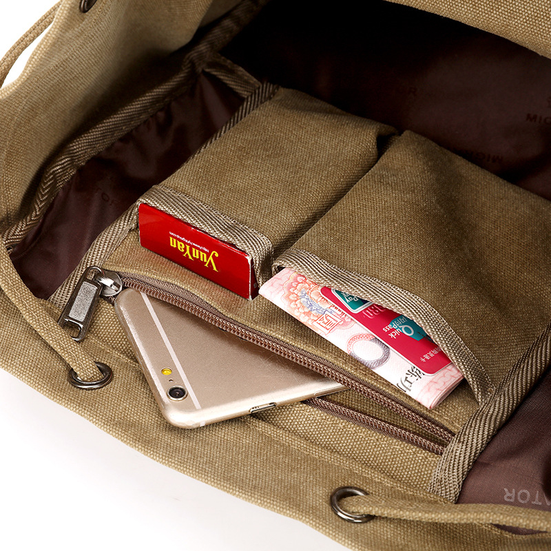 Canvas Rucksack Unisex ⎜ Großer Stauraum mit Laptopfach für Schule und Alltag