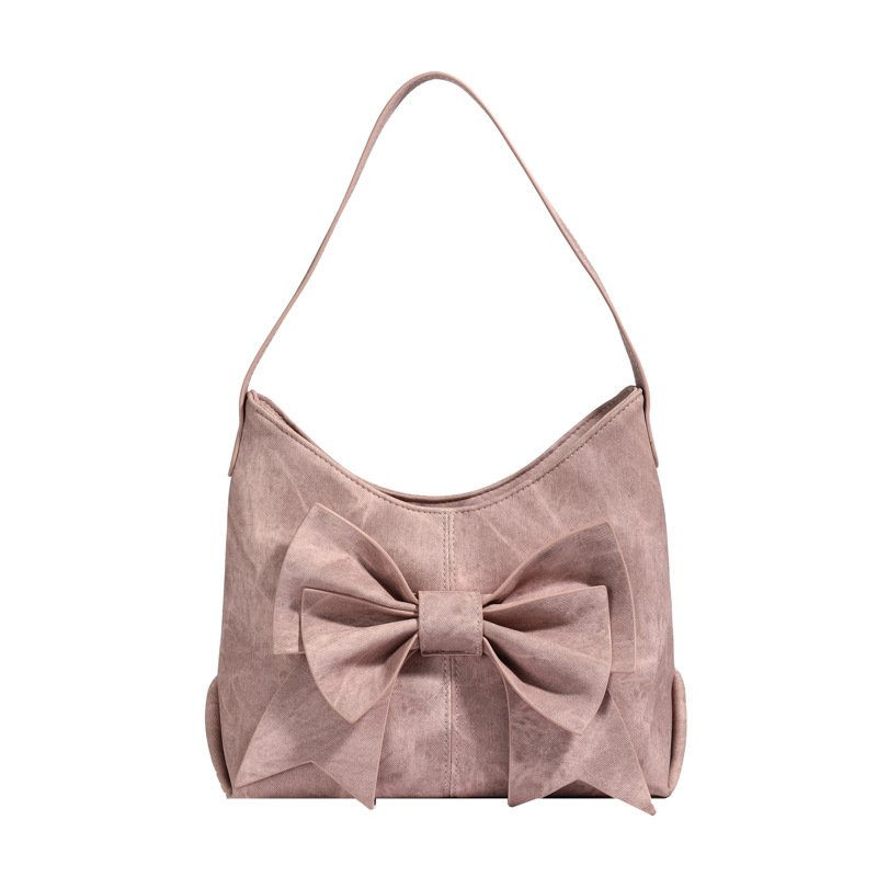 Umhängetasche für Damen ⎜ Modische Schultertasche mit großer Schleife und viel Stauraum für Alltag und Freizeit