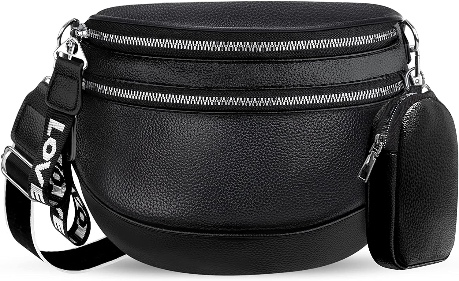 Bauchtasche für Damen aus Kunstleder ⎜ Stylische Umhängetasche mit Extra-Etui für Alltag und Freizeit