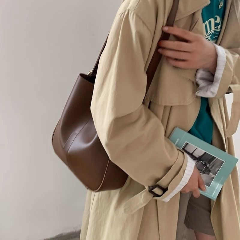 Umhängetasche mit Großer Kapazität ⎜ Vintage Crossbody Bag aus Kunstleder mit Verstellbarem Gurt