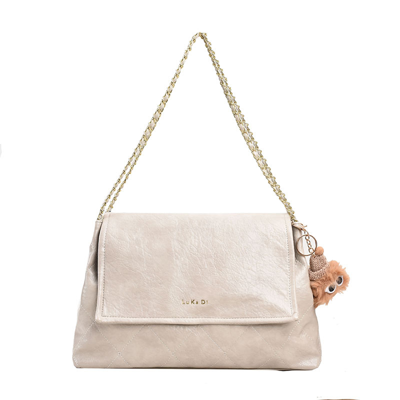 Schultertasche für Damen ⎜ Retro-Handtasche mit großer Kapazität und Kettenriemen für den Alltag