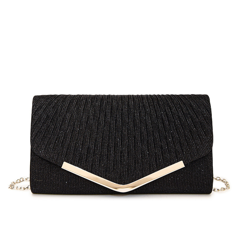 Abendtasche für Damen ⎜ Elegante Clutch mit Kettenriemen und Glitzereffekt für Dinner und festliche Anlässe