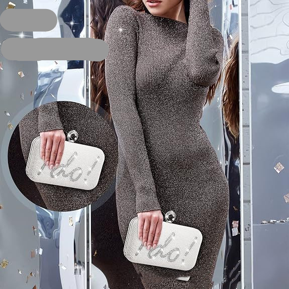 Abendtasche für Damen ⎜ Elegante Handtasche mit I Do-Verzierung und funkelnden Strasssteinen