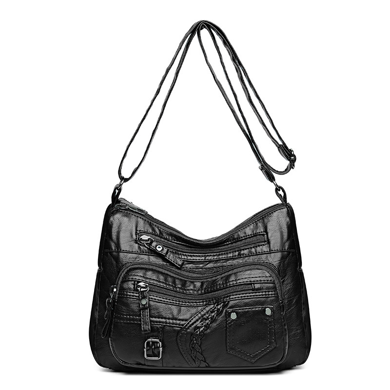 Umhängetasche für Damen ⎜ Geräumige Schultertasche mit dekorativen Details und mehreren Reißverschlussfächern