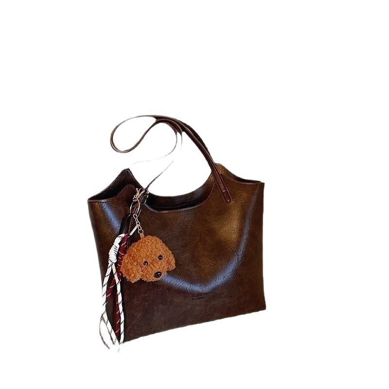 Damen Schultertasche ⎜ Geräumige Retro-Tasche aus Kunstleder für Alltag und Büro