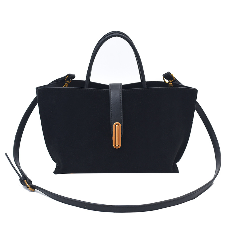 Umhängetasche aus Wildleder für Damen ⎜ Elegante Schultertasche mit Tragegriff und magnetischem Verschluss