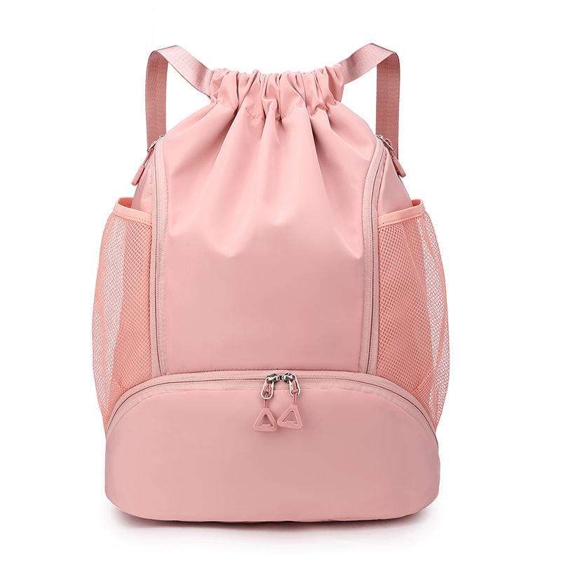 Sportbeutel für Damen ⎜ Leichter Kordelzug-Rucksack aus Oxford-Gewebe mit Seitentaschen für Outdoor