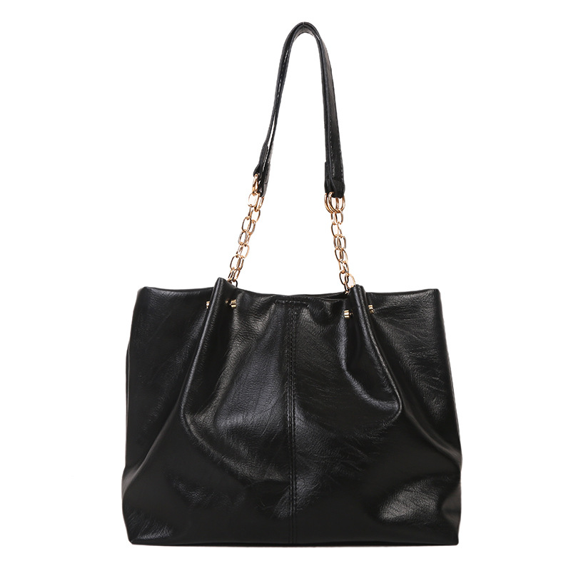 Shopper Tasche mit Kettenriemen ⎜ Große Tragetasche für Damen aus Weichem Material und Viel Stauraum