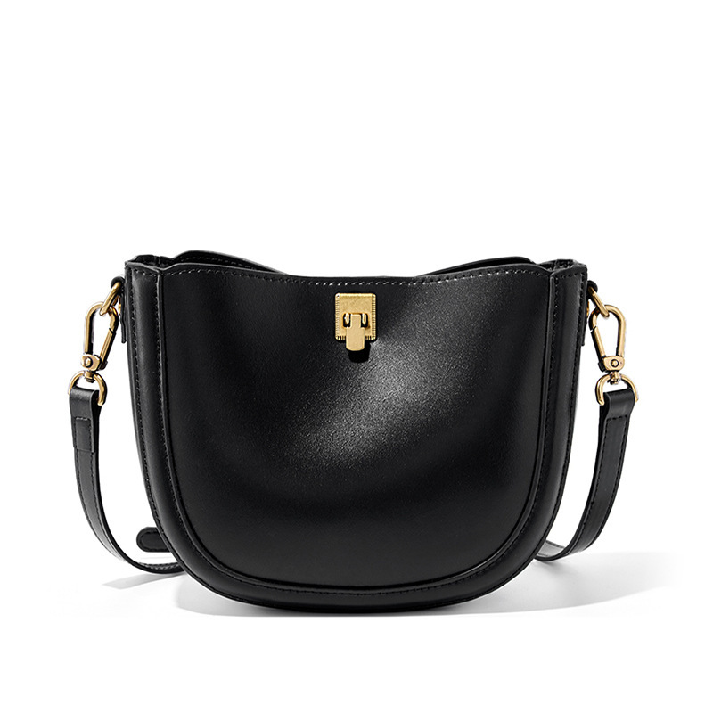 Damen Umhängetasche aus Leder ⎜ Schlichte Schultertasche mit Verstellbarem Riemen und Kompaktem Design