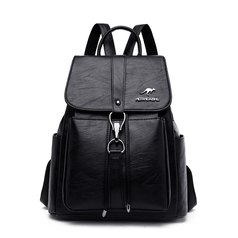 Damen Rucksack aus Kunstleder ⎜ Eleganter Tagesrucksack mit großer Kapazität und praktischen Außentaschen für Alltag und Beruf