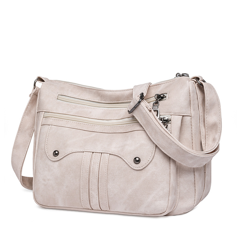 Umhängetasche für Damen ⎜ Modische Schultertasche mit Reißverschlüssen und viel Stauraum für Alltag und Freizeit