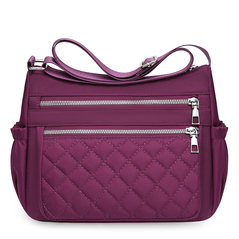 Umhängetasche für Damen ⎜ Leichte Schultertasche aus Oxford mit Reißverschluss und viel Stauraum