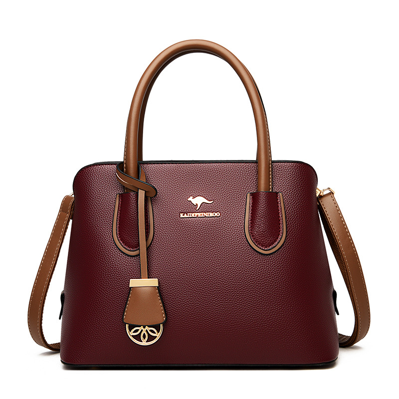 Damen Handtasche aus Kunstleder ⎜ Elegante Schultertasche mit großer Kapazität und stabilem Tragegriff für Alltag und Büro