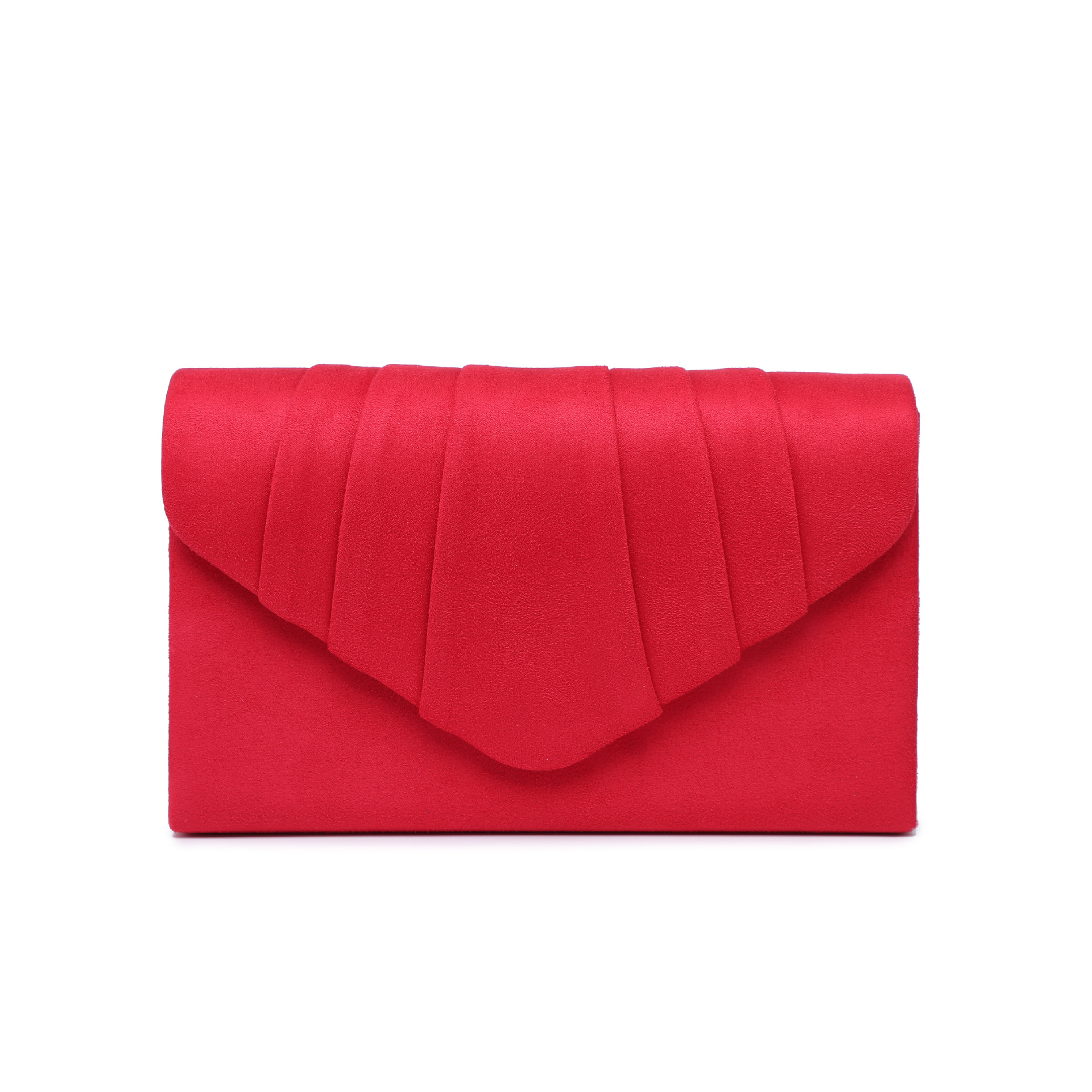 Abendtasche für Damen ⎜ Elegante Clutch aus Samt mit Faltendesign und Kettenriemen für festliche Anlässe und Partys