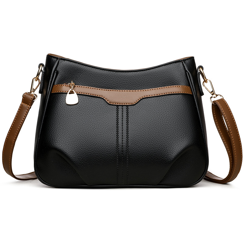 Umhängetasche für Damen ⎜ Elegante Schultertasche aus Kunstleder mit Reißverschlussfach und verstellbarem Riemen