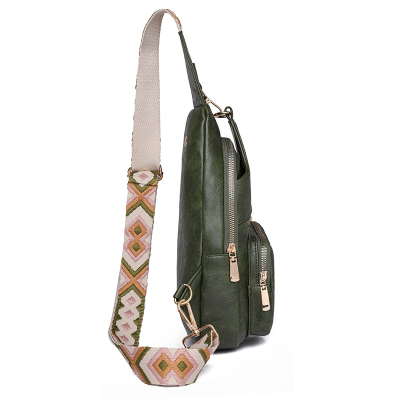Brusttasche für Damen ⎜ Modische Umhängetasche für Sport und Freizeit mit mehreren Reißverschlussfächern