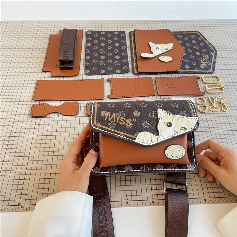 Umhängetasche für Damen ⎜ Kreative Handtasche mit süßem Katzenmotiv und verstellbarem Schultergurt