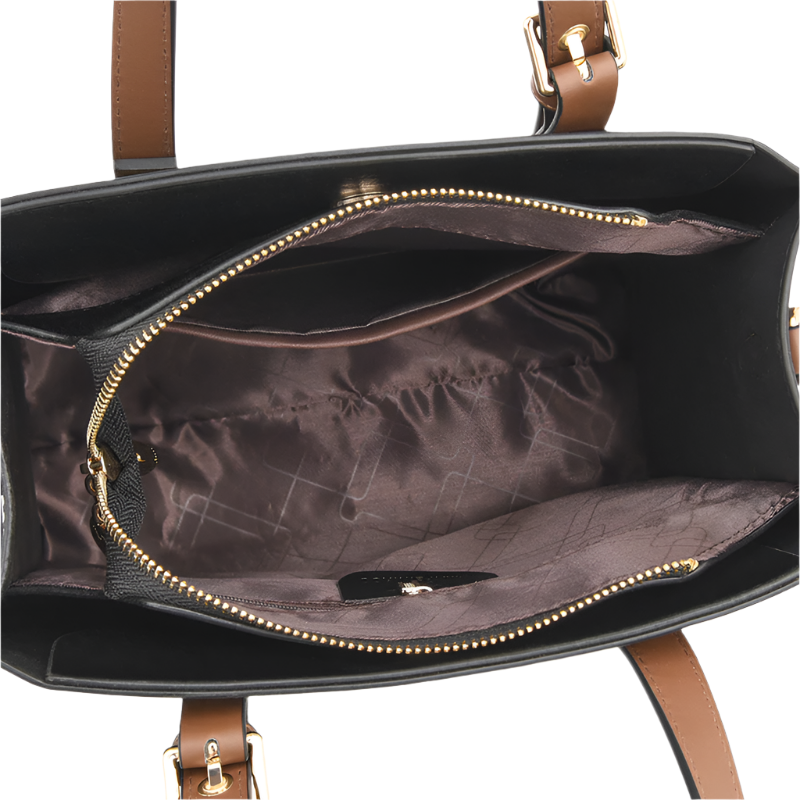 Damen Handtasche aus Kunstleder ⎜ Klassische Schultertasche im Vintage-Look mit stabilem Griff für Alltag und Büro