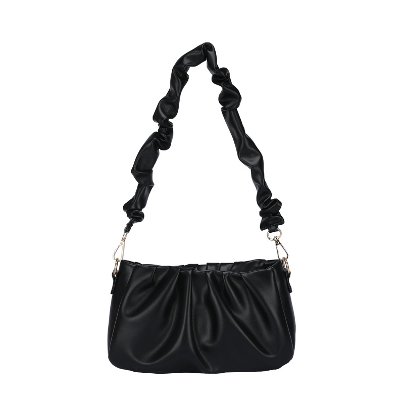 Schultertasche für Damen ⎜ Modische Unterarmtasche mit Falten-Design und weicher Haptik für den Alltag
