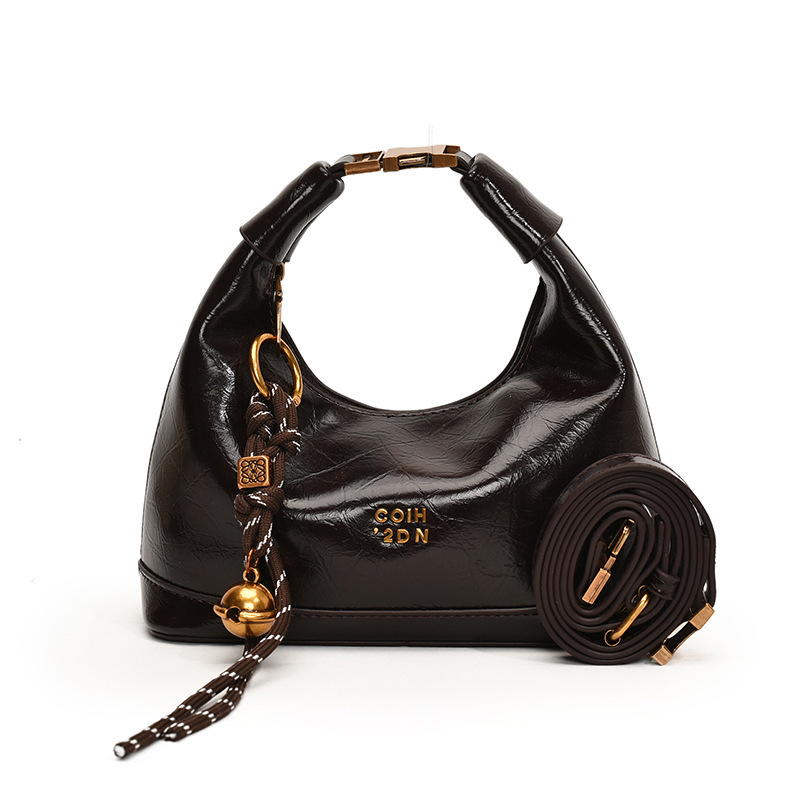 Umhängetasche für Damen ⎜ Modische Handtasche mit goldenen Akzenten und verstellbarem Trageriemen