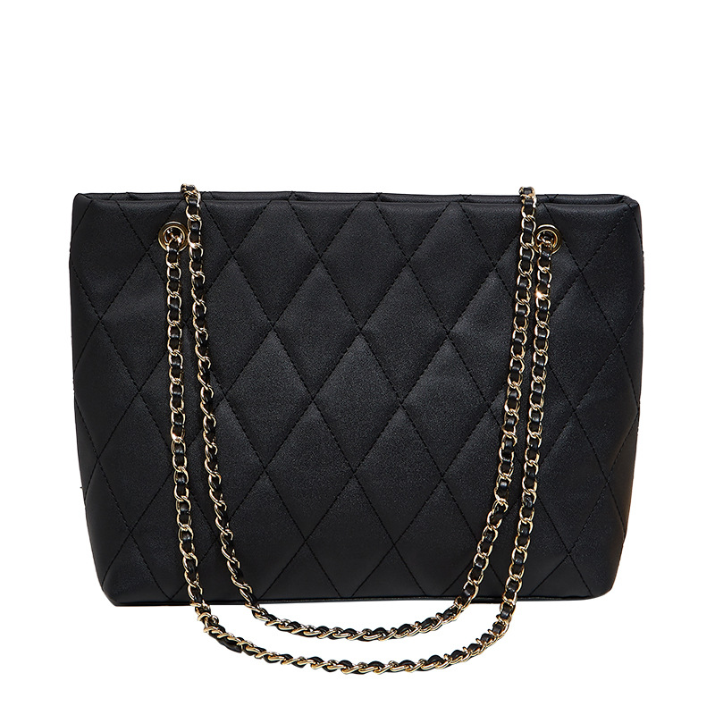 Shopper Tasche für Damen ⎜ Gestepptes Design mit Kettenriemen und großzügigem Innenfach für Alltag und Büro