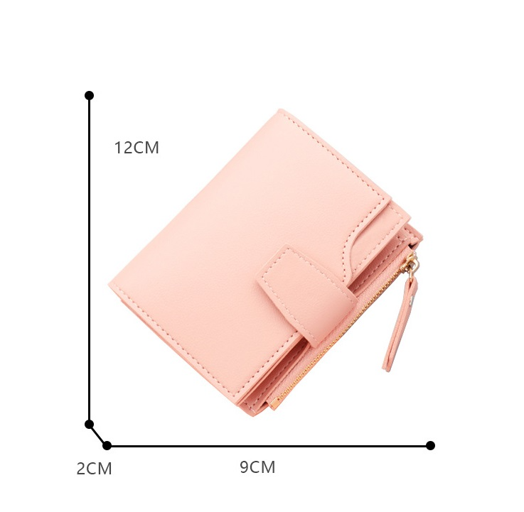 Damen Geldbörse mit Reißverschluss ⎜ Kurze Brieftasche mit mehreren Kartenfächern und schlichtem Design