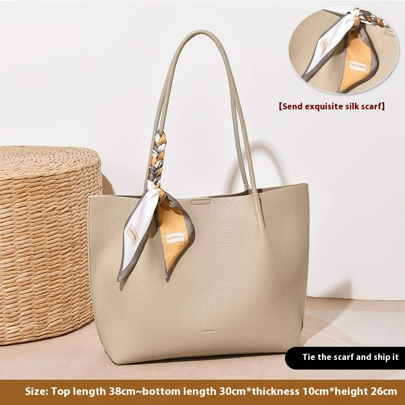 Shopper Tasche für Damen ⎜ Elegante Tragetasche mit großer Kapazität und Tuch-Detail für Büro und Freizeit