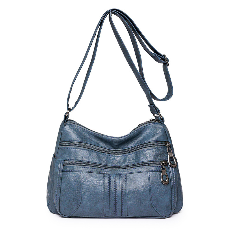Umhängetasche für Damen ⎜ Leichte Schultertasche aus Kunstleder mit Reißverschluss für den Alltag