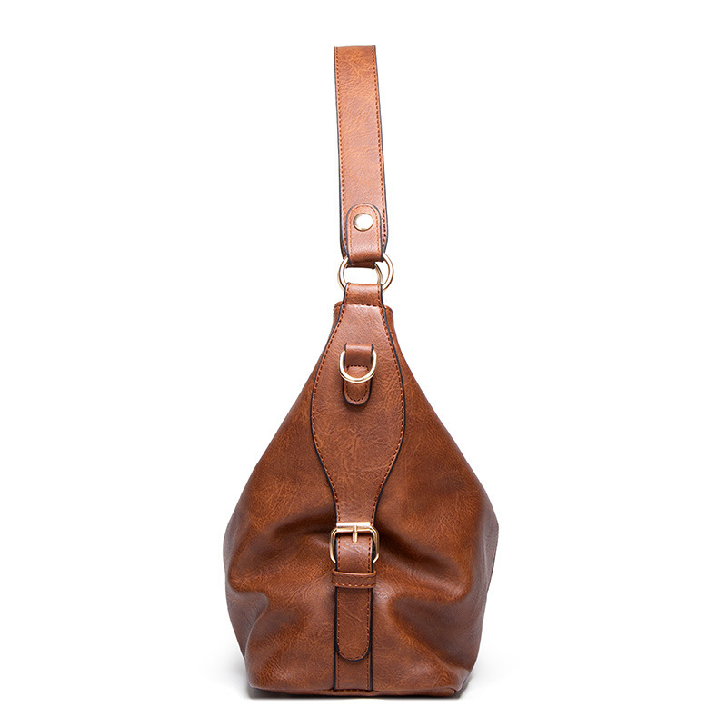 Schultertasche für Damen ⎜ Weiche Umhängetasche aus Lederoptik mit abnehmbarem Riemen für Alltag und Freizeit