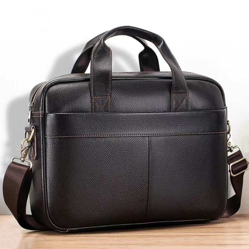 Umhängetasche für Herren ⎜ Robuste Schultertasche aus Leder mit Tragegriff und viel Platz für Büro und Alltag
