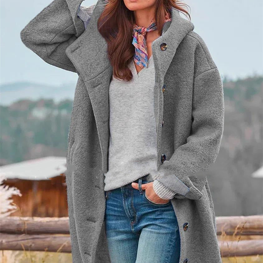 Ella - Eleganter Einfarbiger Mantel
