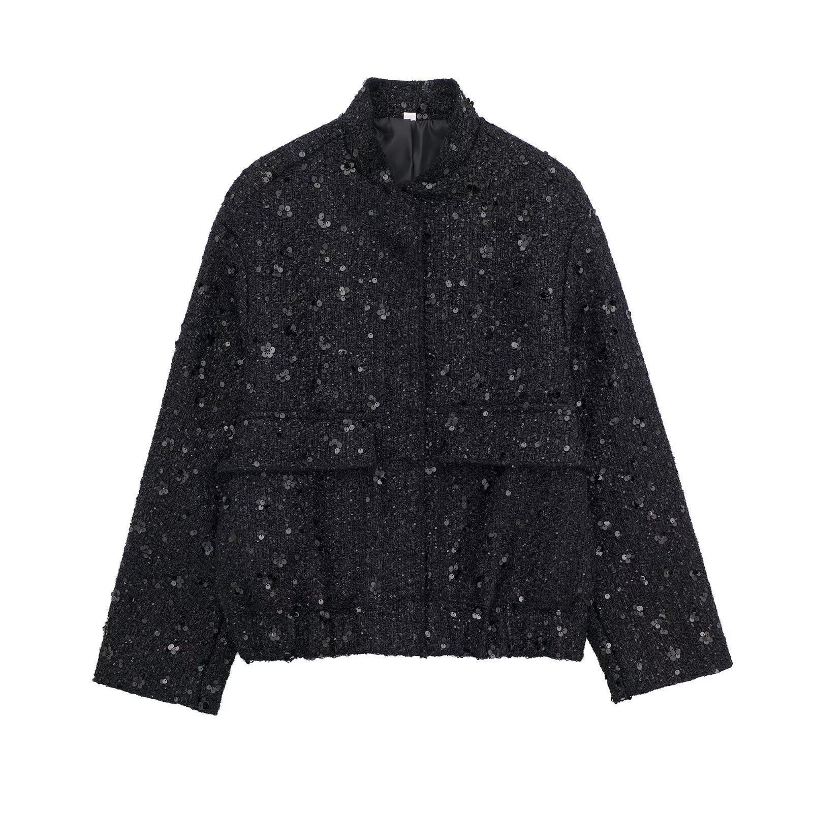 Yana - Goldfarbene Pailletten-jacke
