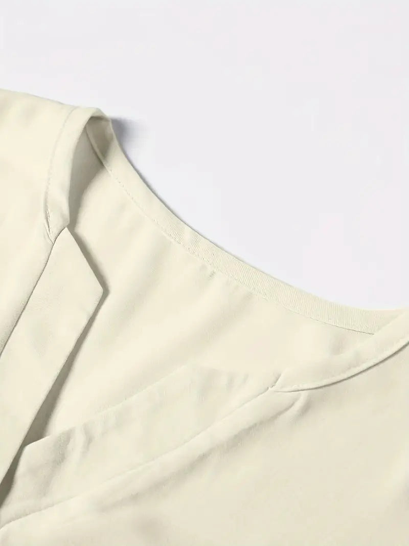 Luisa - Elegantes Langarm-top Mit Gekerbtem Ausschnitt