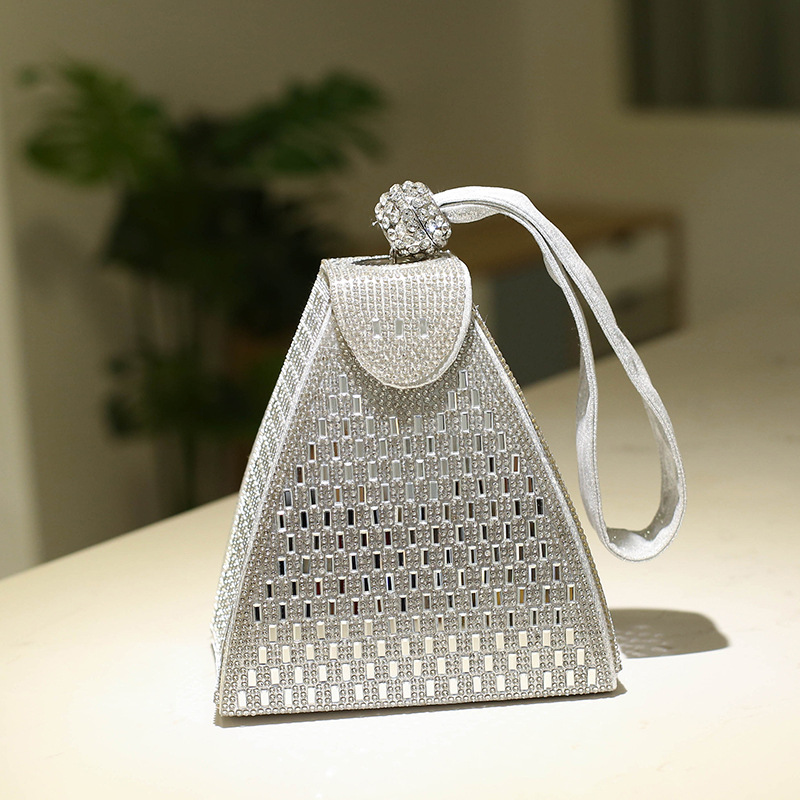 Abendtasche für Damen ⎜ Glitzernde Handtasche mit Strass und Ringgriff für elegante Anlässe und Partys