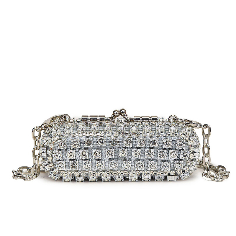 Abendtasche für Damen ⎜ Elegante Clutch mit Strassbesatz und Kettenträger für festliche Anlässe