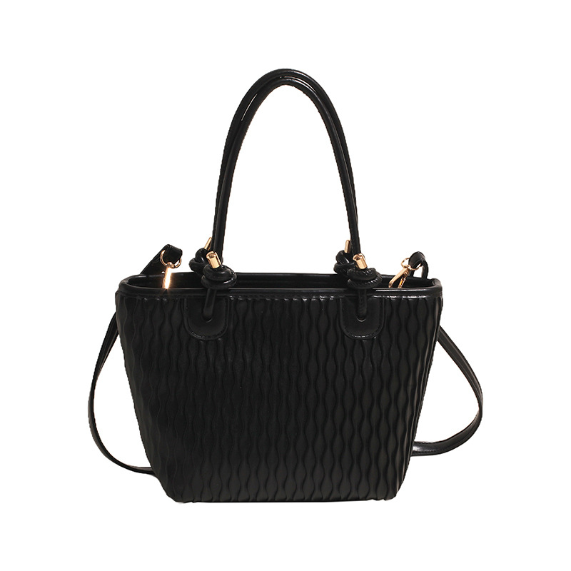Schultertasche für Damen ⎜ Schlichte Umhängetasche mit strukturierter Oberfläche und doppeltem Henkel für Alltag und Büro