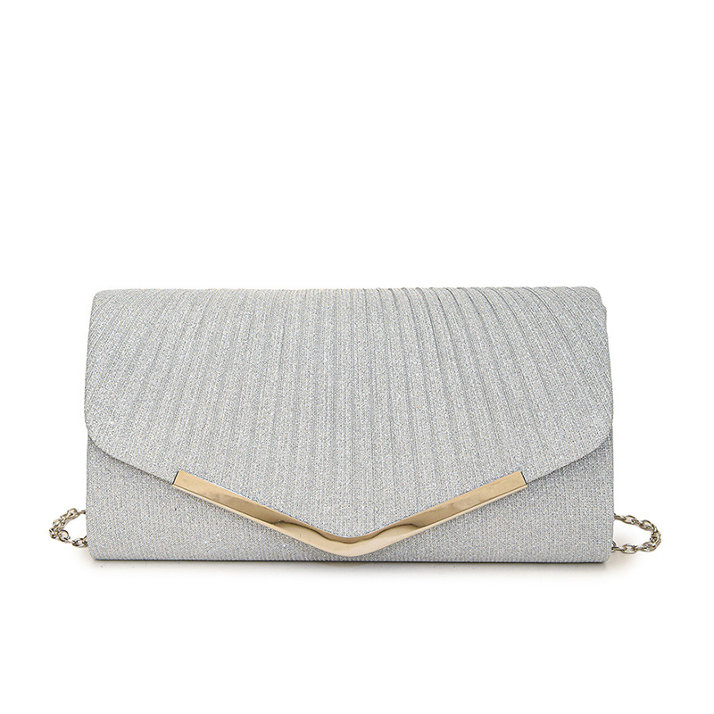Abendtasche für Damen ⎜ Elegante Clutch mit Kettenriemen und Glitzereffekt für Dinner und festliche Anlässe