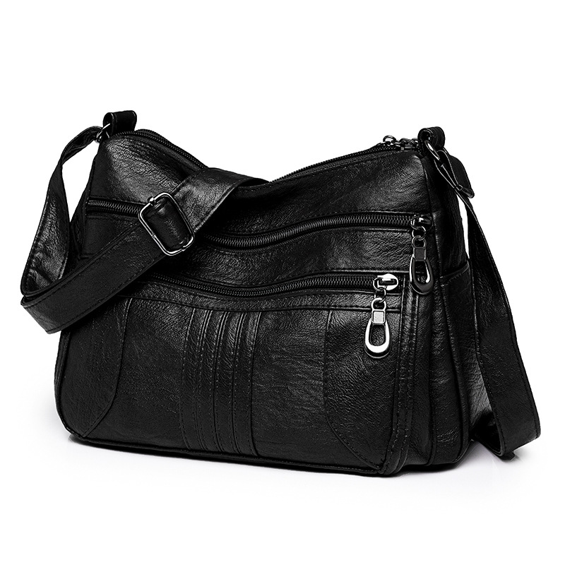 Umhängetasche für Damen ⎜ Leichte Schultertasche aus Kunstleder mit Reißverschluss für den Alltag