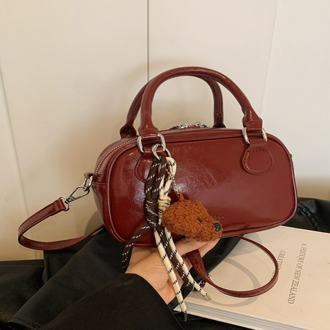 Damen Handtasche mit Umhängeriemen ⎜ Kompakte Schultertasche im eleganten Look für Alltag und Freizeit