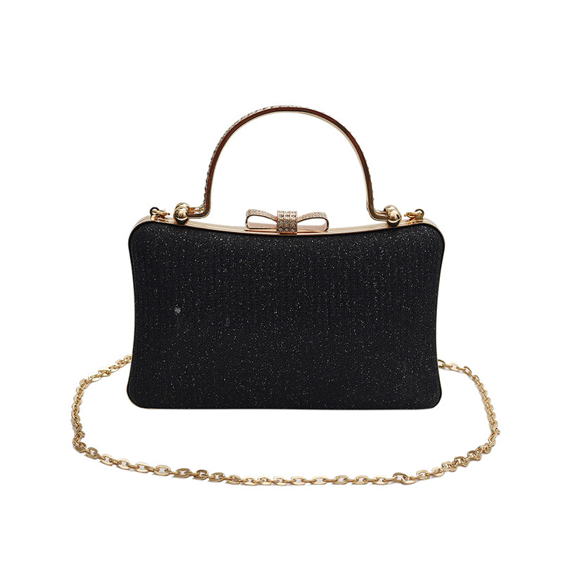 Abendtasche für Damen ⎜ Elegante Clutch mit Glitzer-Design und Kettenträger für festliche Anlässe