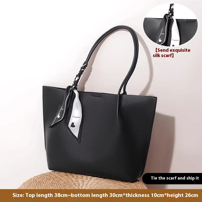 Shopper Tasche für Damen ⎜ Elegante Tragetasche mit großer Kapazität und Tuch-Detail für Büro und Freizeit