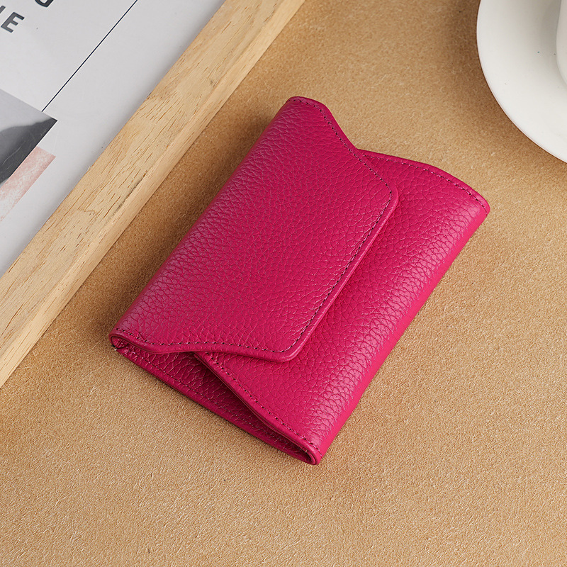 Damen Mini-Geldbörse aus Leder ⎜ Kompaktes Portemonnaie mit Kartenfächern und Münzfach für unterwegs