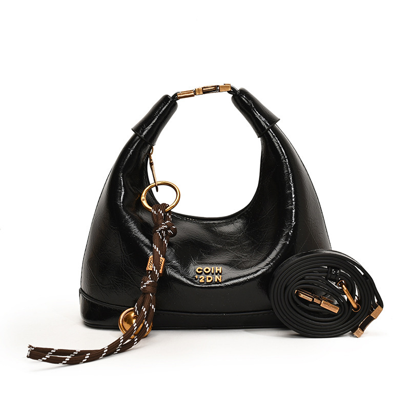 Umhängetasche für Damen ⎜ Modische Handtasche mit goldenen Akzenten und verstellbarem Trageriemen